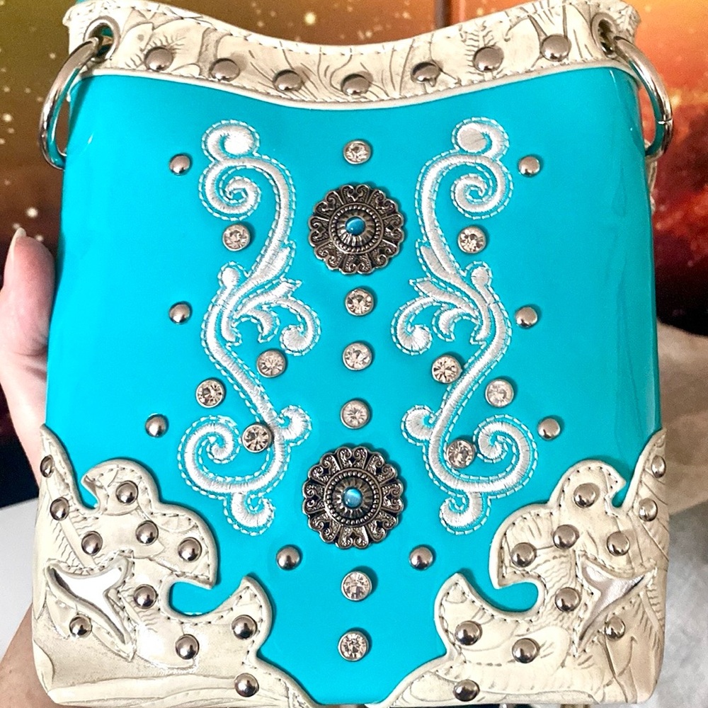 Cowgirl Trendy Bejewled Crossbody - Picture 5 of 10